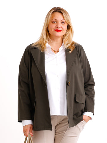 DOREEN Curvy Size Blazer 2 XL - khaki