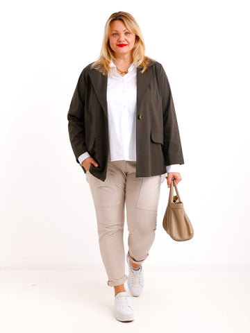 DOREEN Curvy Size Blazer 2 XL - khaki