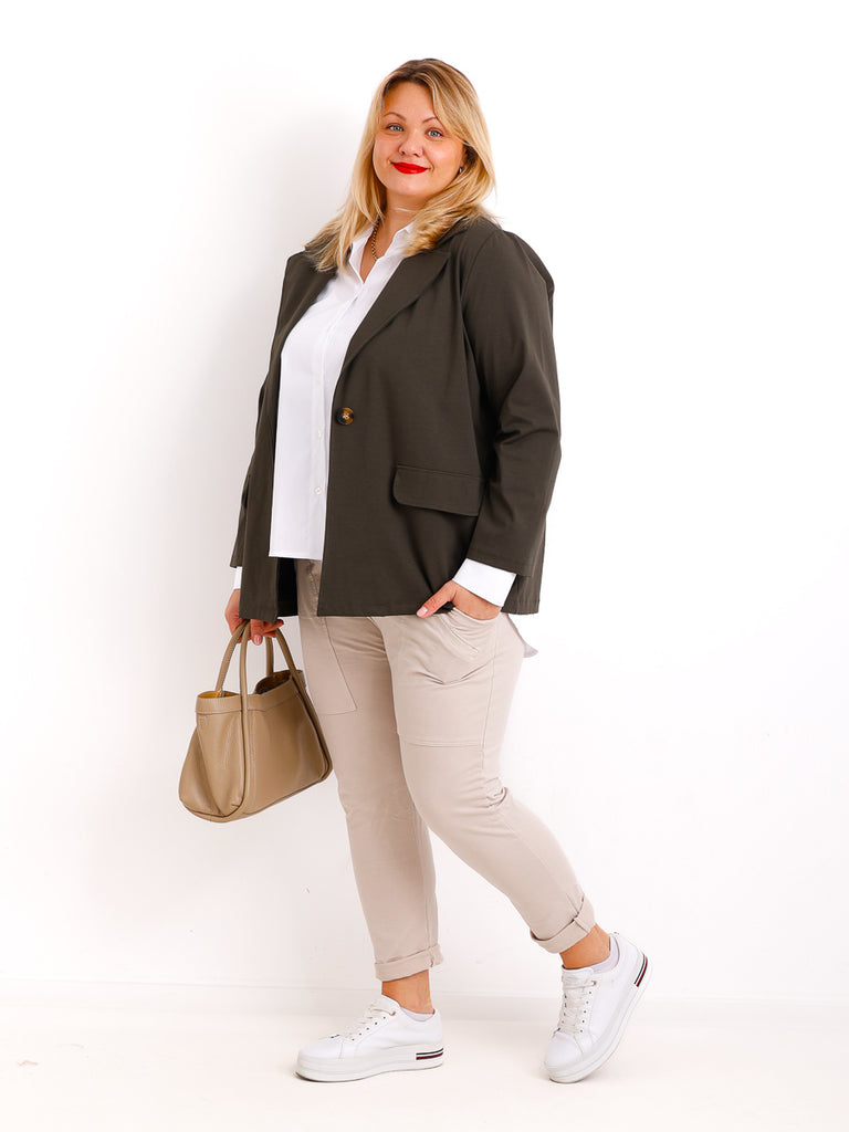 DOREEN Curvy Size Blazer 2 XL - khaki