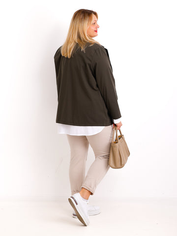 DOREEN Curvy Size Blazer 2 XL - khaki