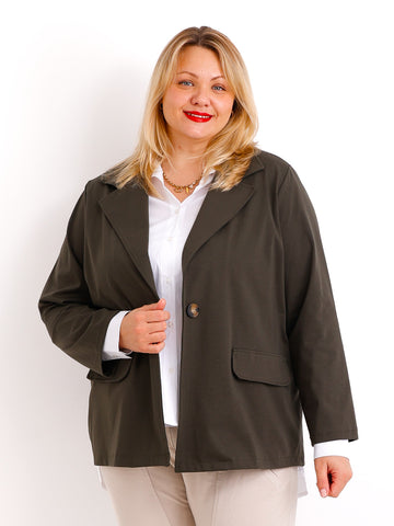DOREEN Curvy Size Blazer 2 XL - khaki