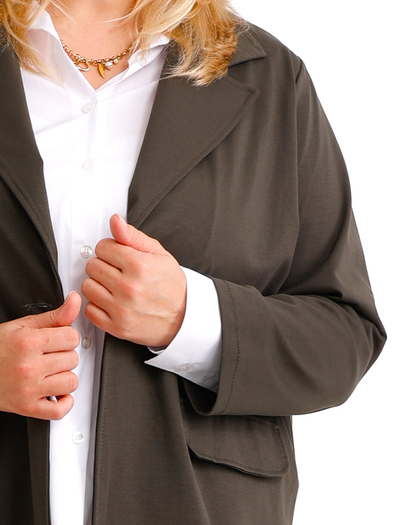 DOREEN Curvy Size Blazer 2 XL - khaki