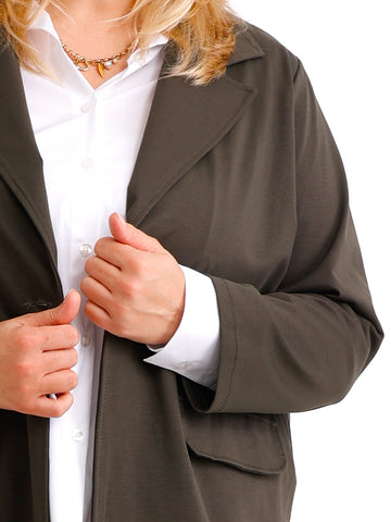 DOREEN Curvy Size Blazer 2 XL - khaki
