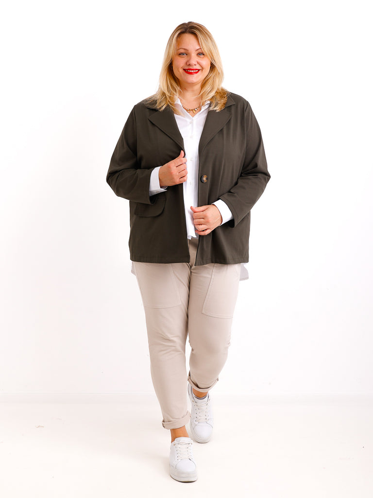 DOREEN Curvy Size Blazer 2 XL - khaki