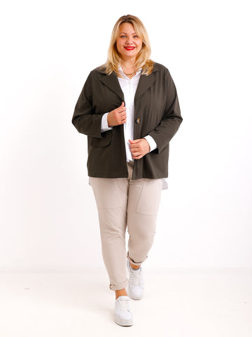 DOREEN Curvy Size Blazer 2 XL - khaki