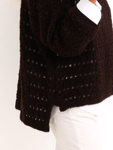 Strickpullover SOLANI – Besonderes Lochmuster & verkürzte Ärmel – Gr. 38–44