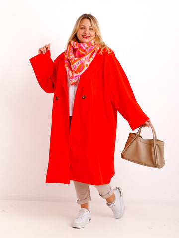 NOVA Dreiecksschal  - orange / pink / wollweiß