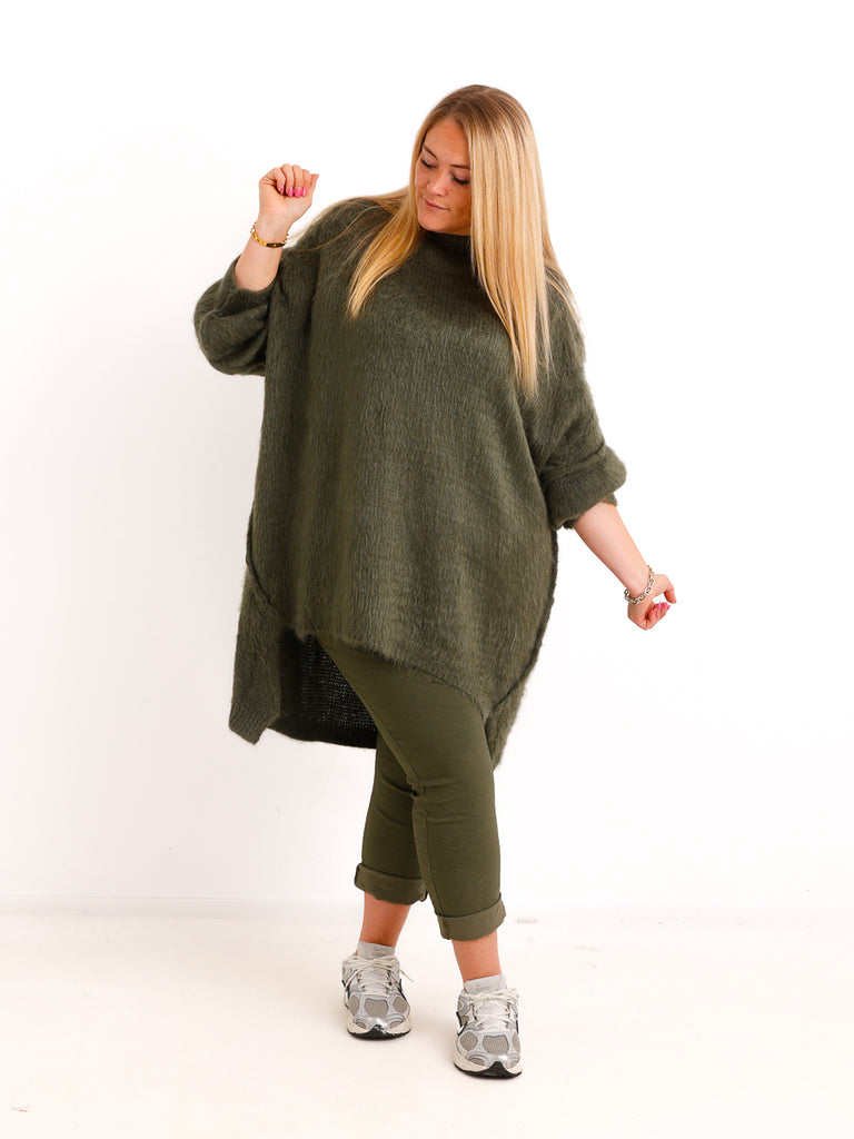 Curvy Pullover VALURA – Extra langer Oversize-Schnitt mit Inside-Out-Nähten – Gr. 44–56