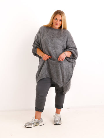 Curvy Pullover VALURA – Extra langer Oversize-Schnitt mit Inside-Out-Nähten – Gr. 44–56