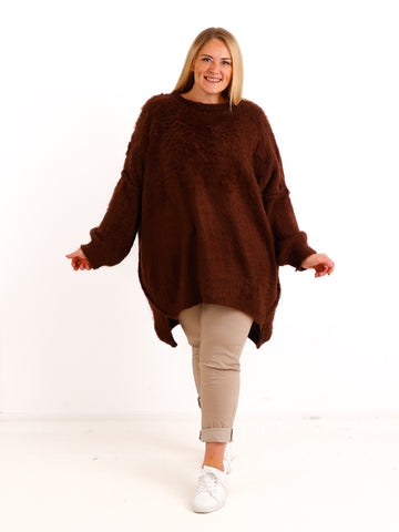 Curvy Pullover VALURA – Extra langer Oversize-Schnitt mit Inside-Out-Nähten – Gr. 44–56