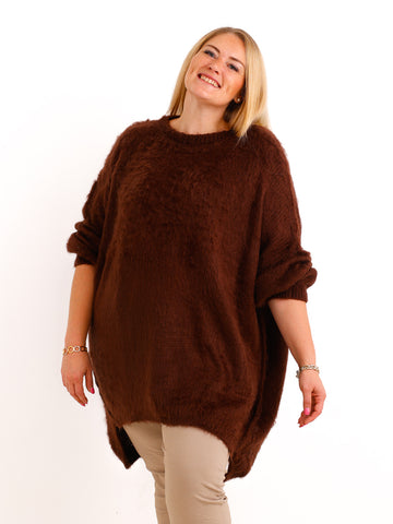 Curvy Pullover VALURA – Extra langer Oversize-Schnitt mit Inside-Out-Nähten – Gr. 44–56