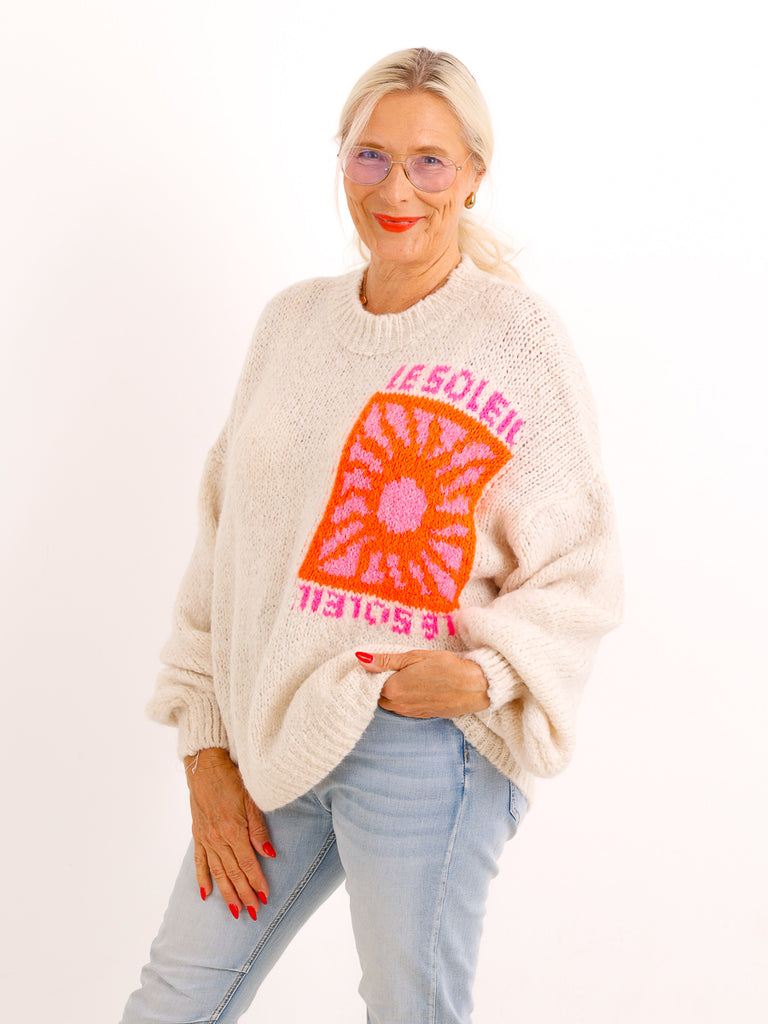Strickpullover TAMELIA – LE SOLEIL Statement-Detail & kuschelige Haptik – Gr. 38–42