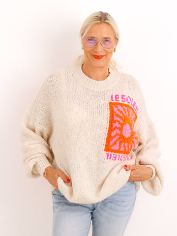 Strickpullover TAMELIA – LE SOLEIL Statement-Detail & kuschelige Haptik – Gr. 38–42