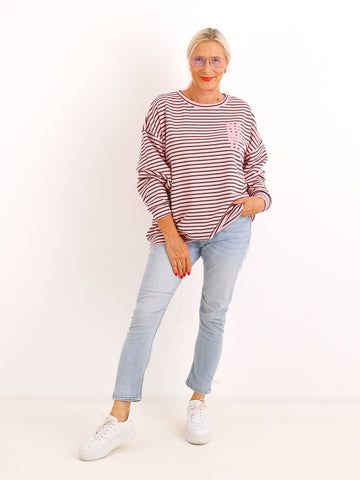 Oversize Sweatshirt MIRETTA – Namaste Statement-Print – Gr. 38–42/44