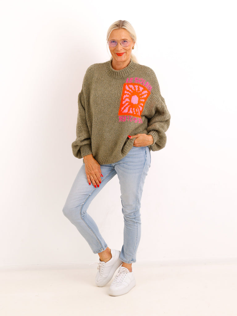 Strickpullover TAMELIA – LE SOLEIL Statement-Detail & kuschelige Haptik – Gr. 38–42