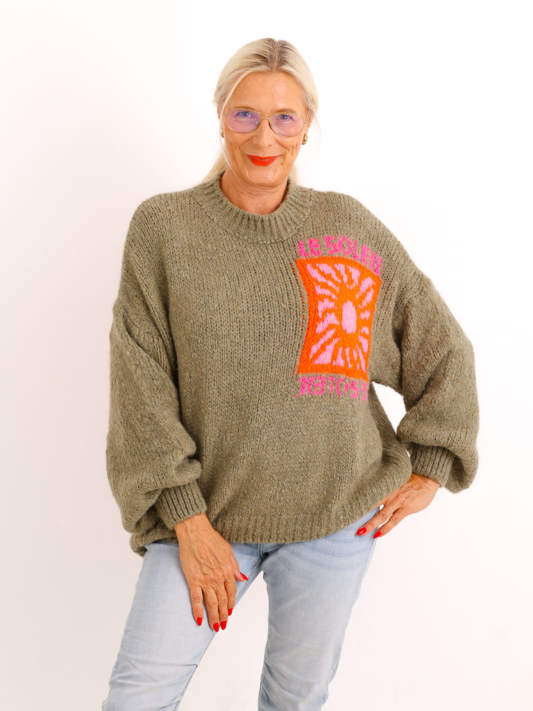 Strickpullover TAMELIA – LE SOLEIL Statement-Detail & kuschelige Haptik – Gr. 38–42