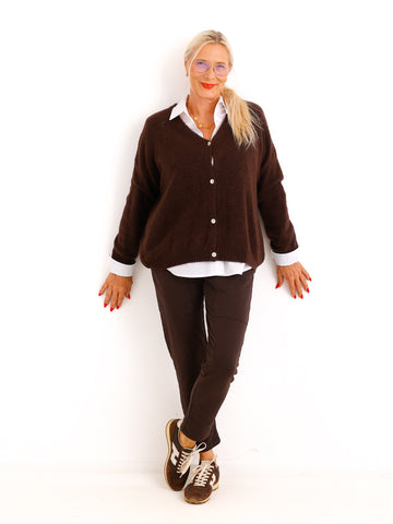 Strickjacke ENELI – Kuscheliger Alpaka-Mix mit Perlmuttknöpfen – Gr. 38–44