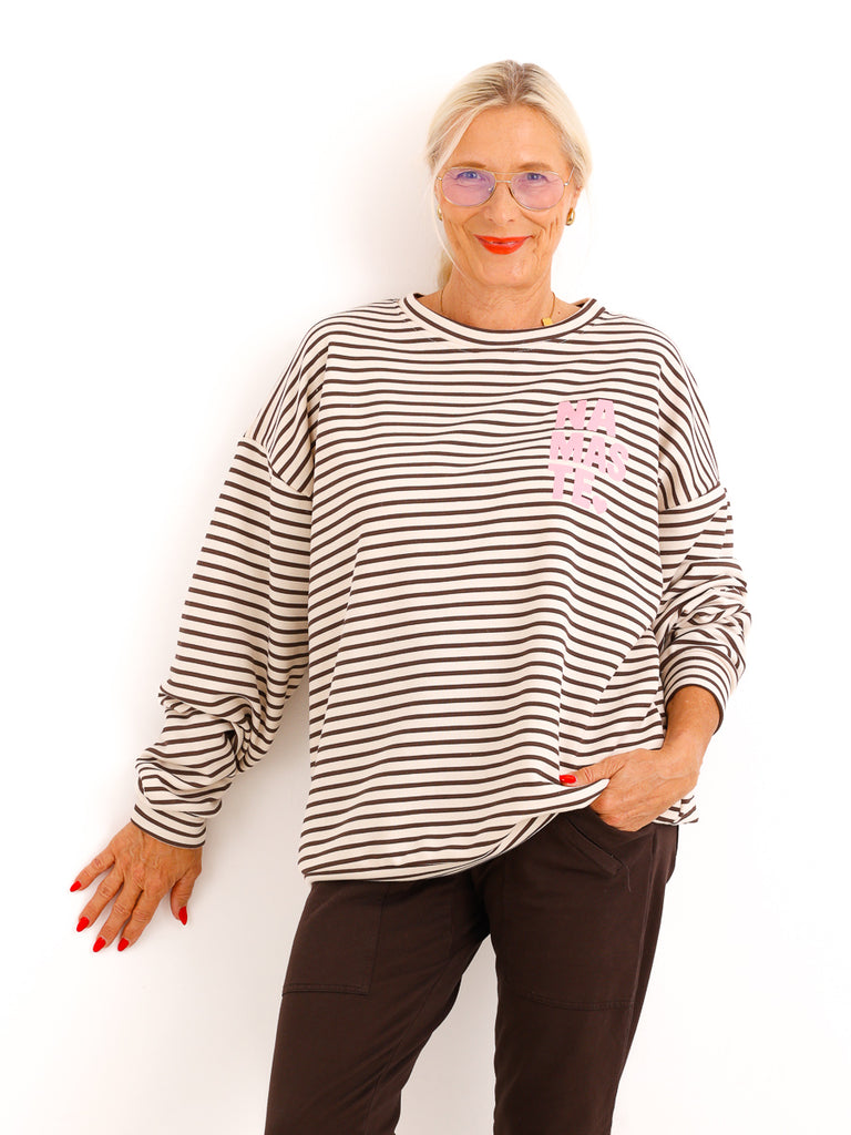 Oversize Sweatshirt MIRETTA – Namaste Statement-Print – Gr. 38–42/44