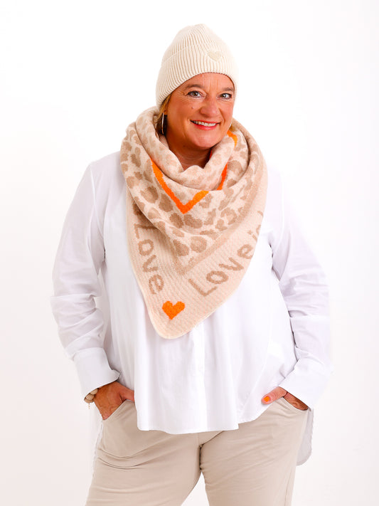 MANDY Dreiecksschal - beige/orange