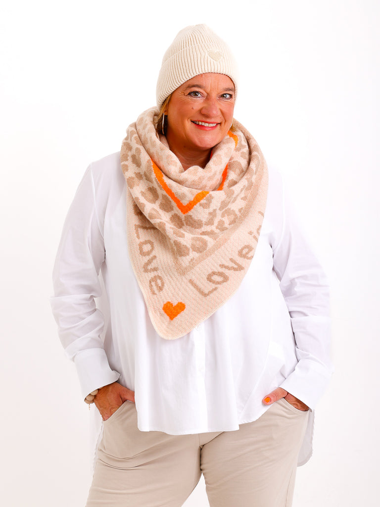 MANDY Dreiecksschal - beige/orange