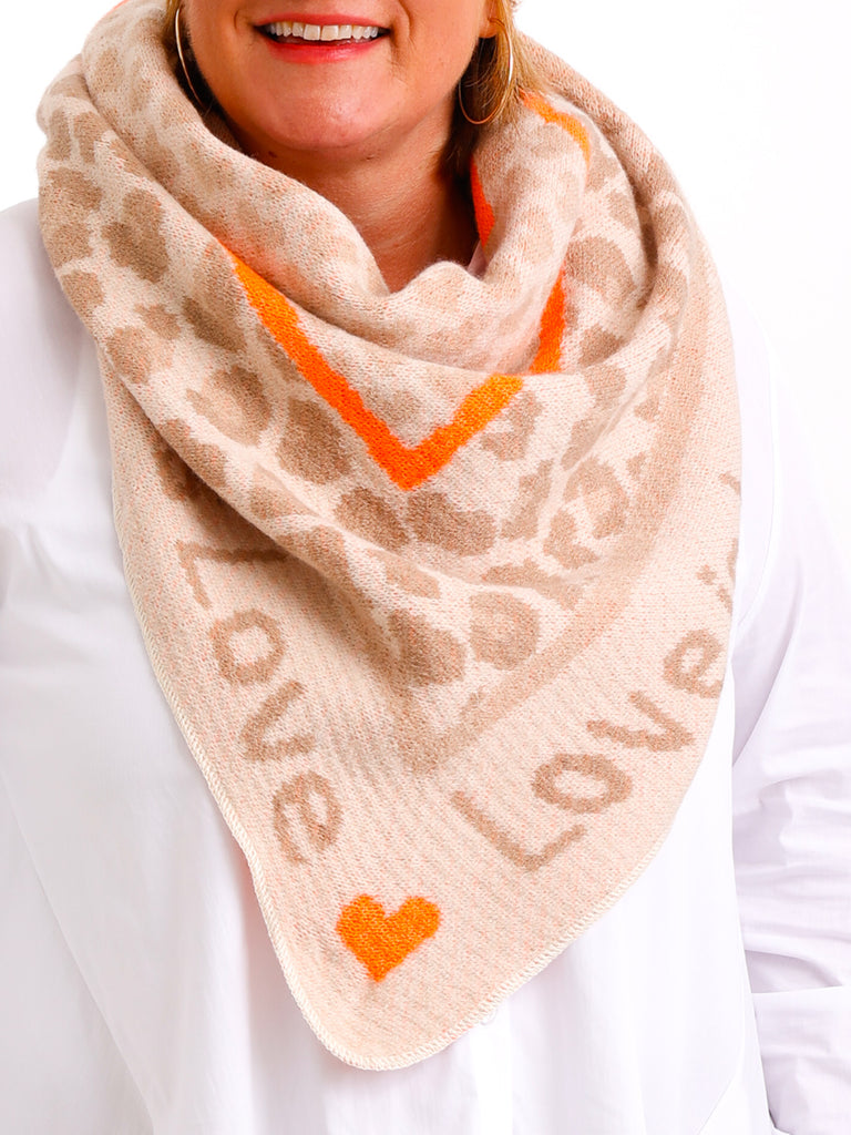 MANDY Dreiecksschal - beige/orange