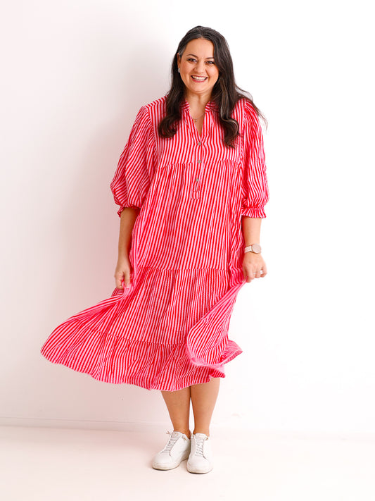 Maxikleid RONJA.S Musselin taupe One Size 38-48