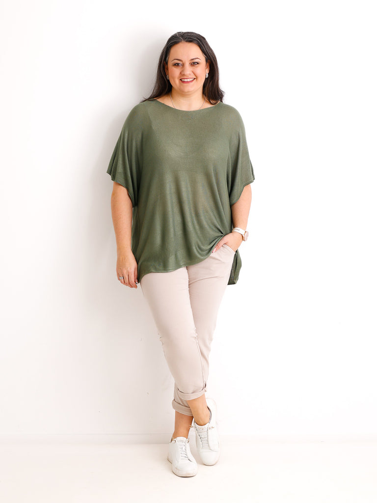 Kurzarm Pullover DELIA.S - Curvy One Size 40-48