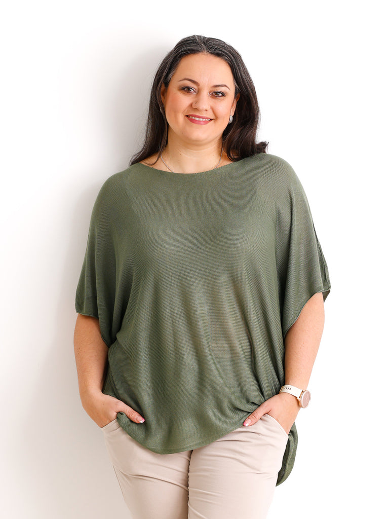 Kurzarm Pullover DELIA.S - Curvy One Size 40-48