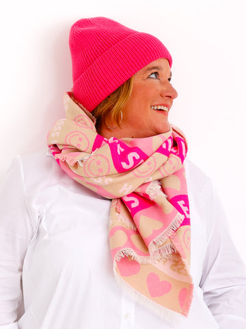 DIANA Schal - beige/rosa/pink