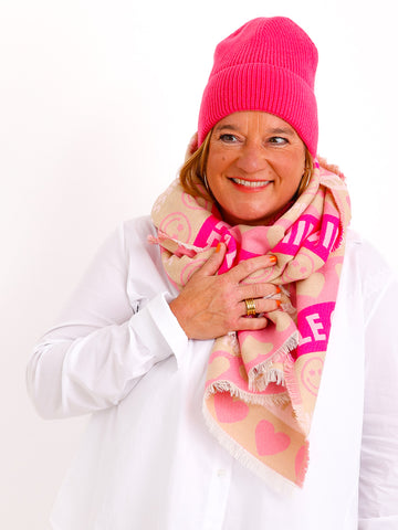 DIANA Schal - beige/rosa/pink