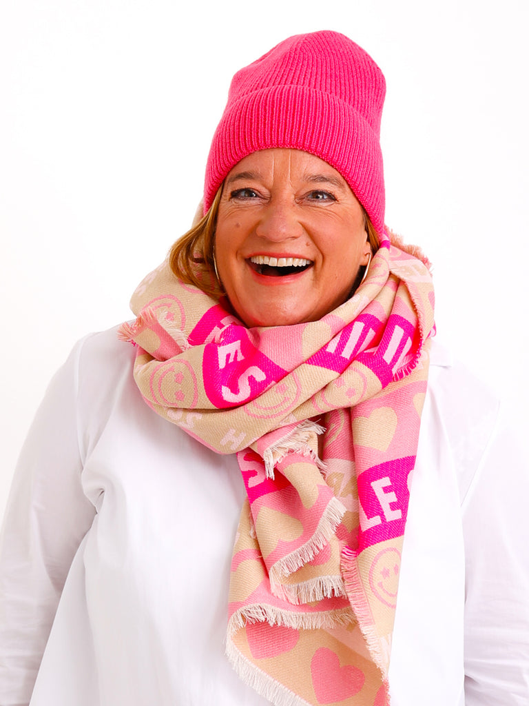 DIANA Schal - beige/rosa/pink