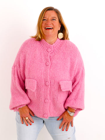 Strickjacke VANELIA – Kuscheliger Uni-Look mit besonderen Strickdetails – Gr. 38–44