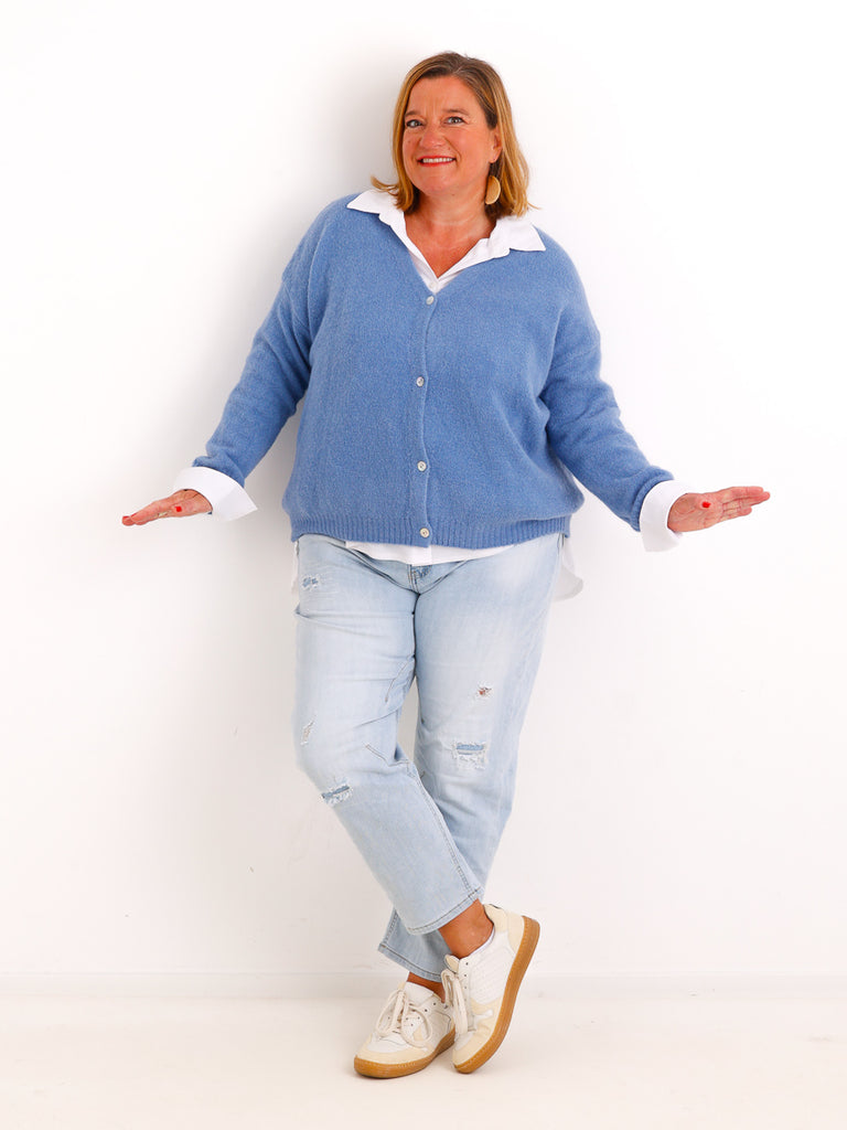 Strickjacke ENELI – Kuscheliger Alpaka-Mix mit Perlmuttknöpfen – Gr. 38–44