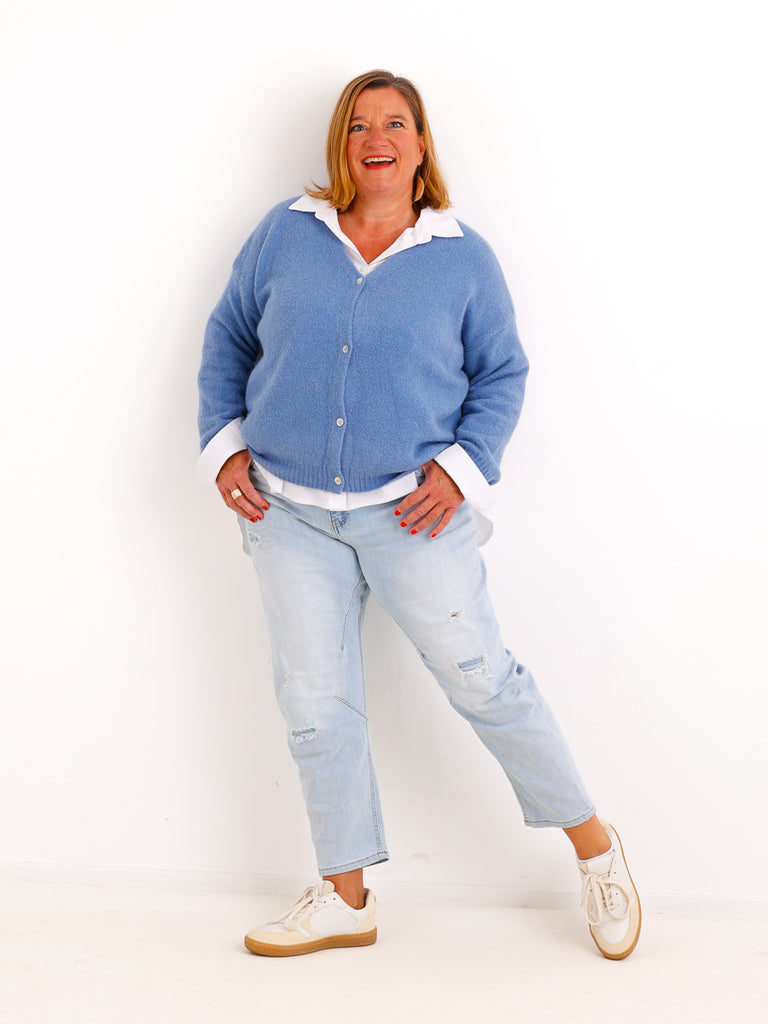 Strickjacke ENELI – Kuscheliger Alpaka-Mix mit Perlmuttknöpfen – Gr. 38–44