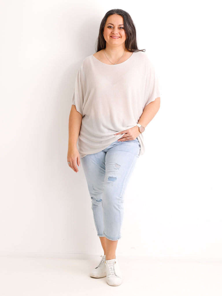 Kurzarm Pullover DELIA.S - Curvy One Size 40-48