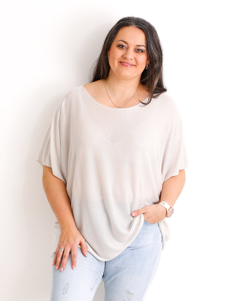 Kurzarm Pullover DELIA.S - Curvy One Size 40-48