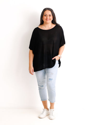 Kurzarm Pullover DELIA.S - Curvy One Size 40-48