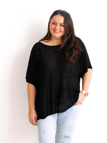 Kurzarm Pullover DELIA.S - Curvy One Size 40-48