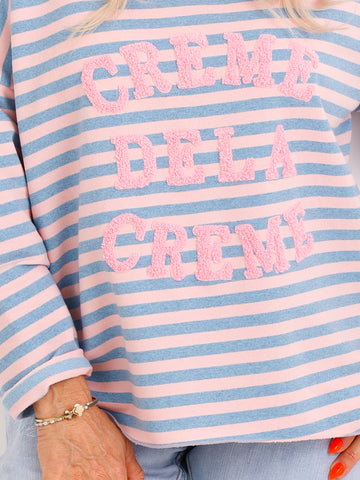 Baumwoll-Sweatshirt SINA.S – Streifen-Look & Print – Gr. 36-44