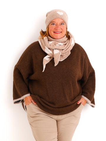 Strick-Beanie LISELLE – Softer Rippstrick mit Statement-Herz