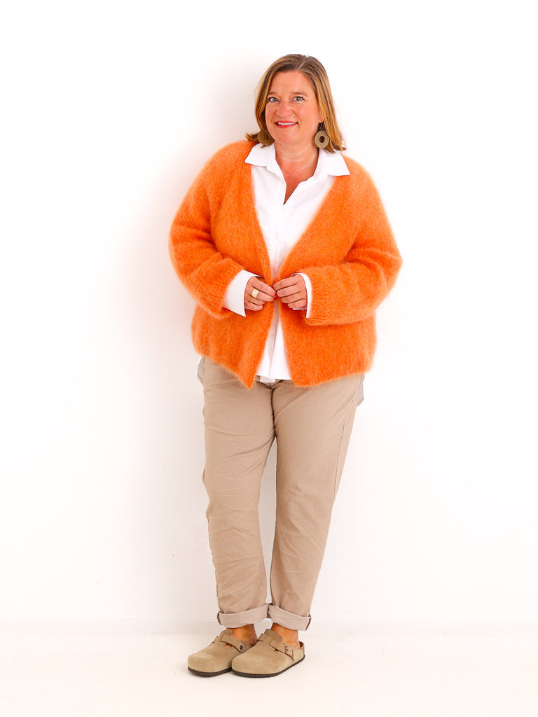 Oversize Mohair Cardigan SERELLE – Flauschiger Statement-Strick mit 80 % Mohair – Gr. 38–46
