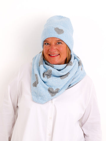Dreiecksschal LIVIENNE – Flauschiger Herz-Look zum Wenden