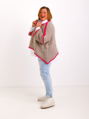 RONDA Oversize Strickpullover - beige/pink