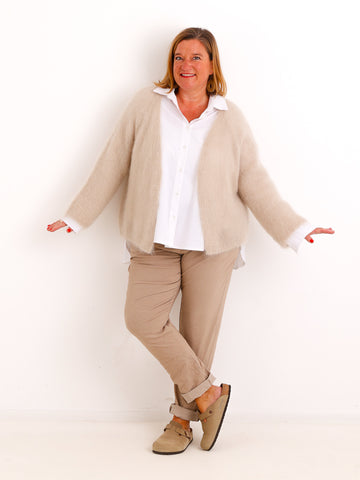 Oversize Mohair Cardigan SERELLE – Flauschiger Statement-Strick mit 80 % Mohair – Gr. 38–46