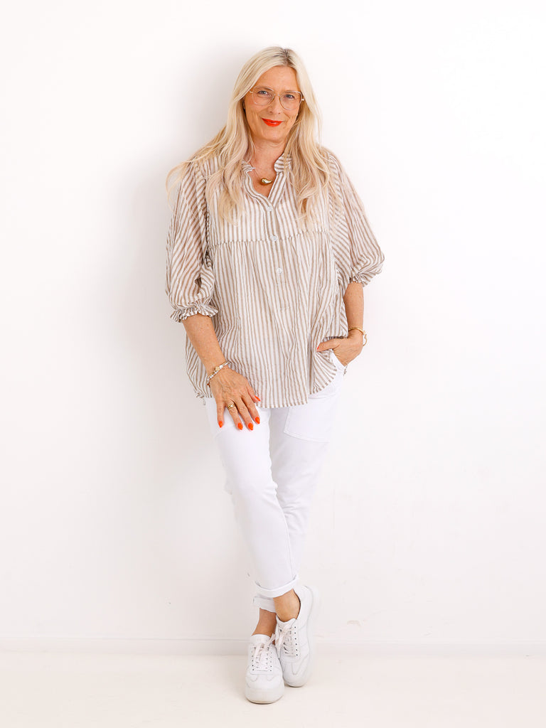 Baumwoll-Tunika BETSY.S – Luftiger Streifen-Look – Gr. 38 bis 46/48
