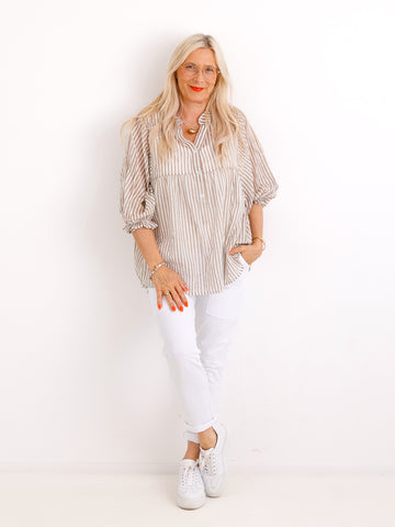 Baumwoll-Tunika BETSY.S – Luftiger Streifen-Look – Gr. 38 bis 46/48