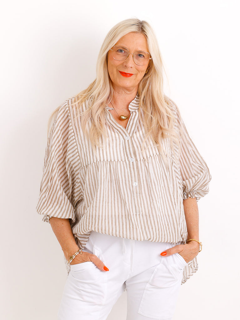 Baumwoll-Tunika BETSY.S – Luftiger Streifen-Look – Gr. 38 bis 46/48
