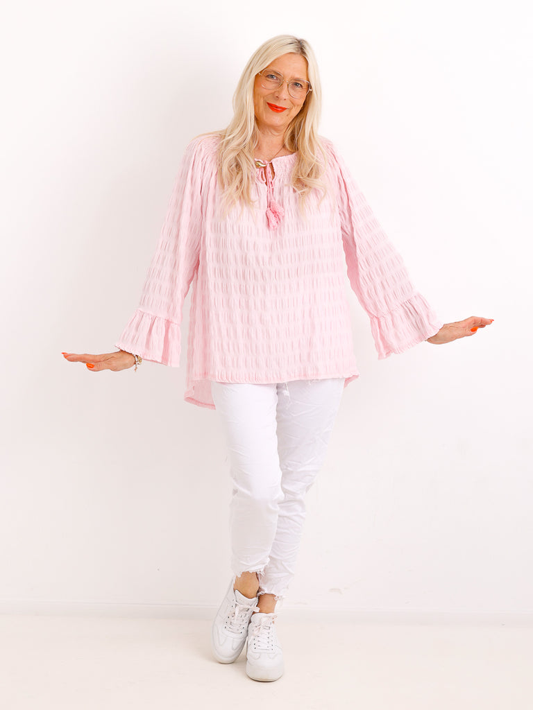 Crinkle-Tunika LOLA.S – Romantische Volants – Gr. 36-44/46