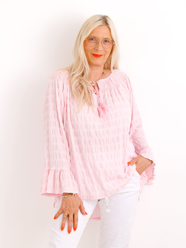 Crinkle-Tunika LOLA.S – Romantische Volants – Gr. 36-44/46