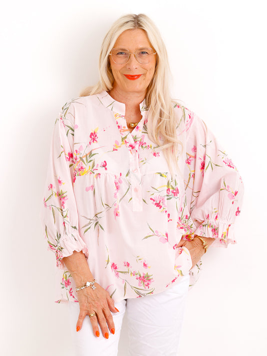 Blumen-Bluse JULE.S – Luftiger Baumwoll-Traum – Gr. 38 bis 44/46
